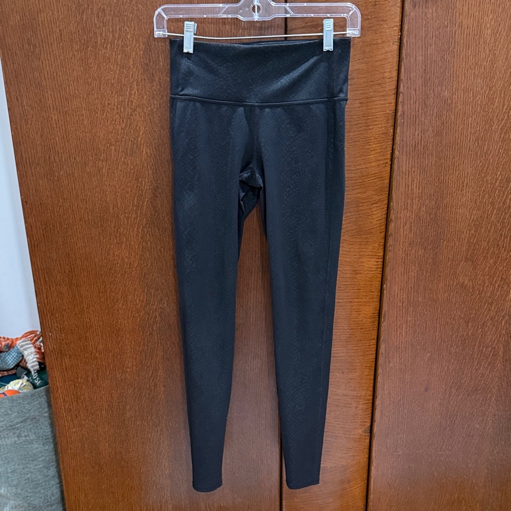 Athleta Black Snake Print High-Waisted Leggings